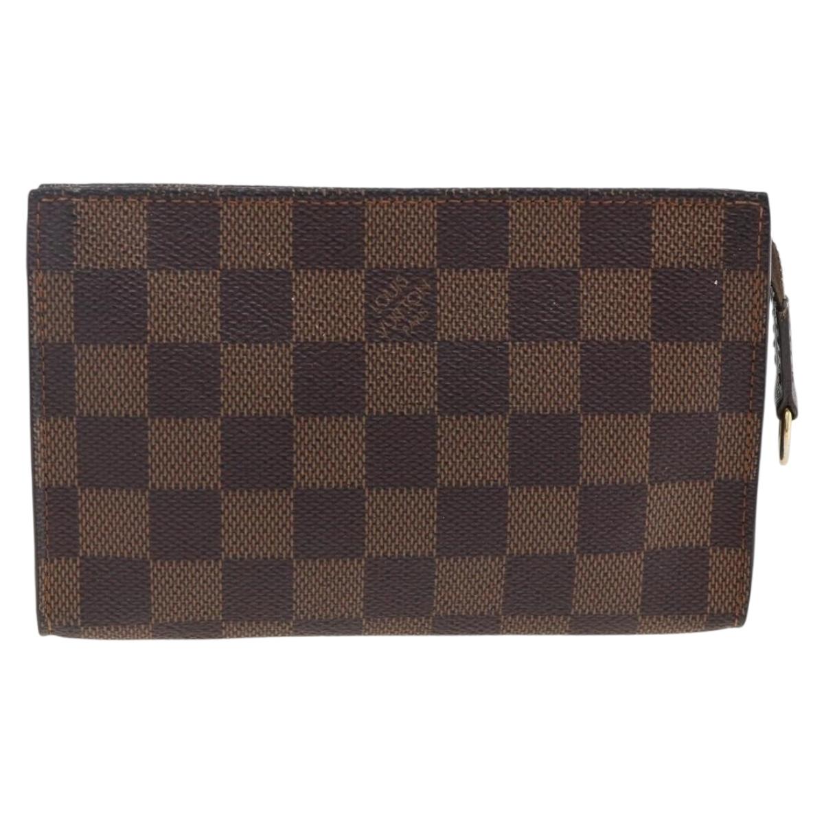LOUIS VUITTON Damier Ebene Marais Pouch LV Auth ka3248