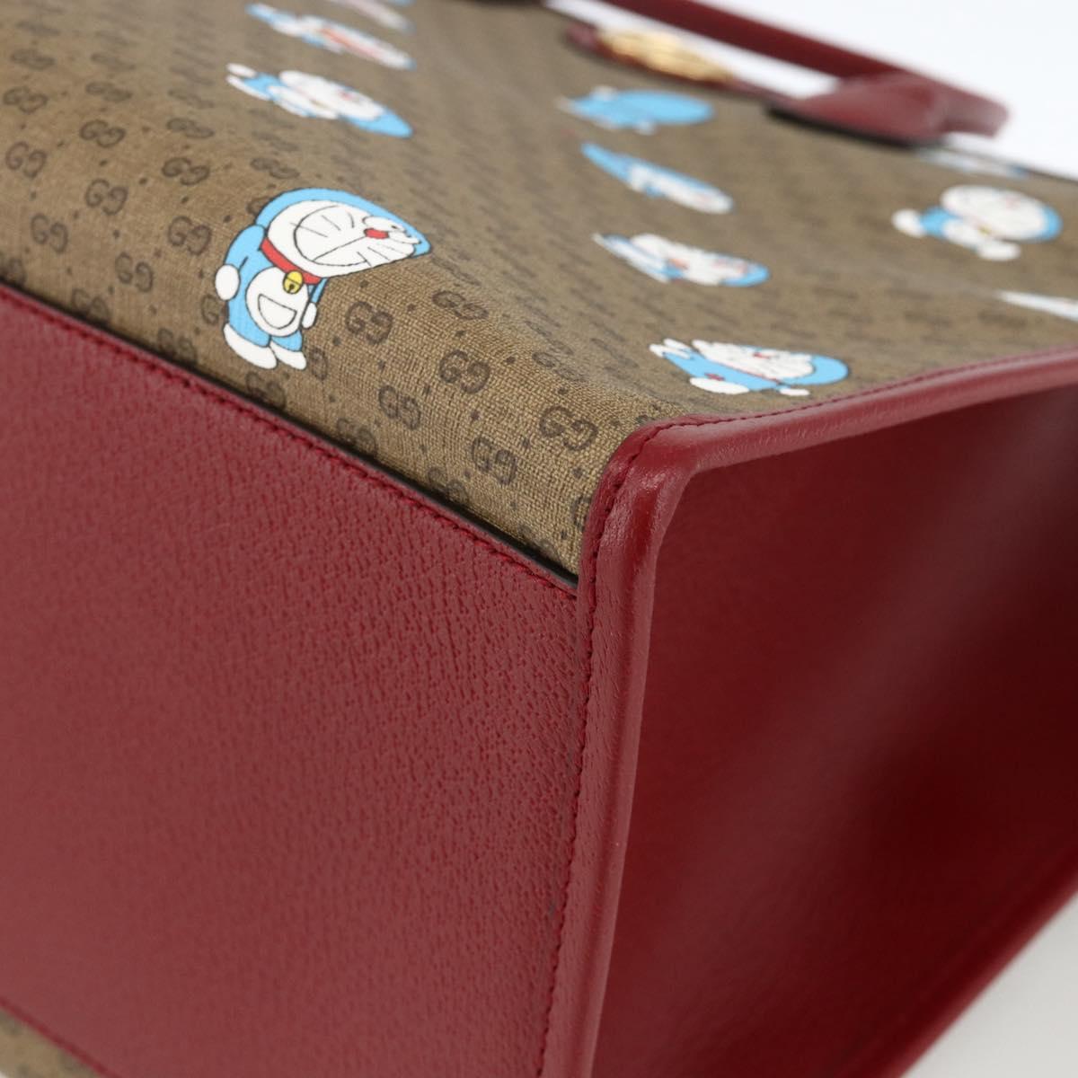 GUCCI GUCCI Ã Doraemon Micro GG Supreme Bag PVC 2way Beige 653952 Auth ka3262SM