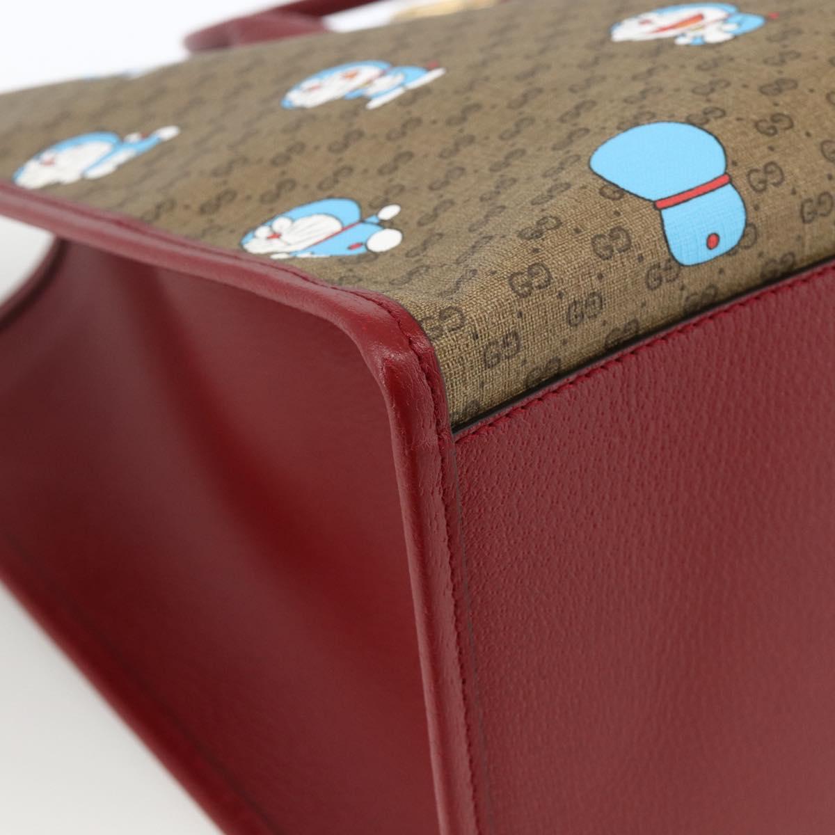 GUCCI GUCCI Ã Doraemon Micro GG Supreme Bag PVC 2way Beige 653952 Auth ka3262SM