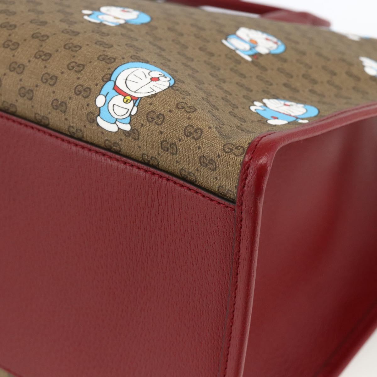GUCCI GUCCI Ã Doraemon Micro GG Supreme Bag PVC 2way Beige 653952 Auth ka3262SM