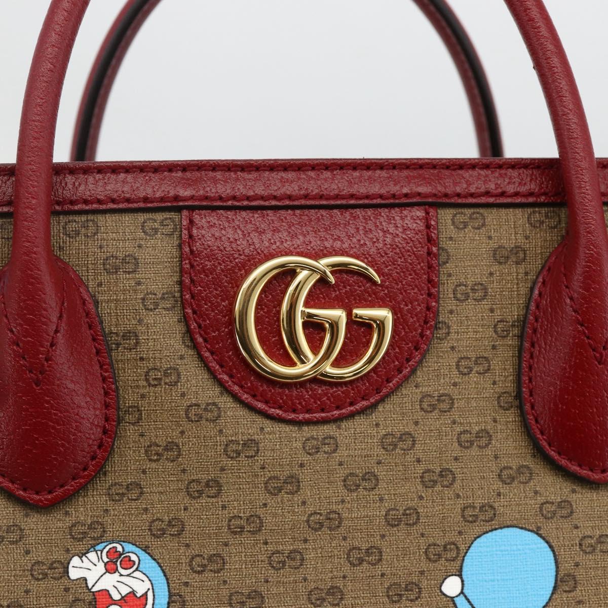 GUCCI GUCCI Ã Doraemon Micro GG Supreme Bag PVC 2way Beige 653952 Auth ka3262SM
