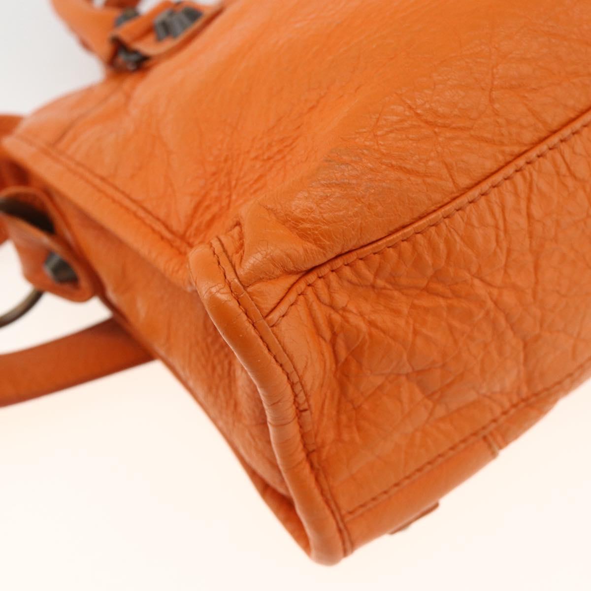 BALENCIAGA LuCity Hand Bag Leather 2way Orange 300295 Auth ka3266M
