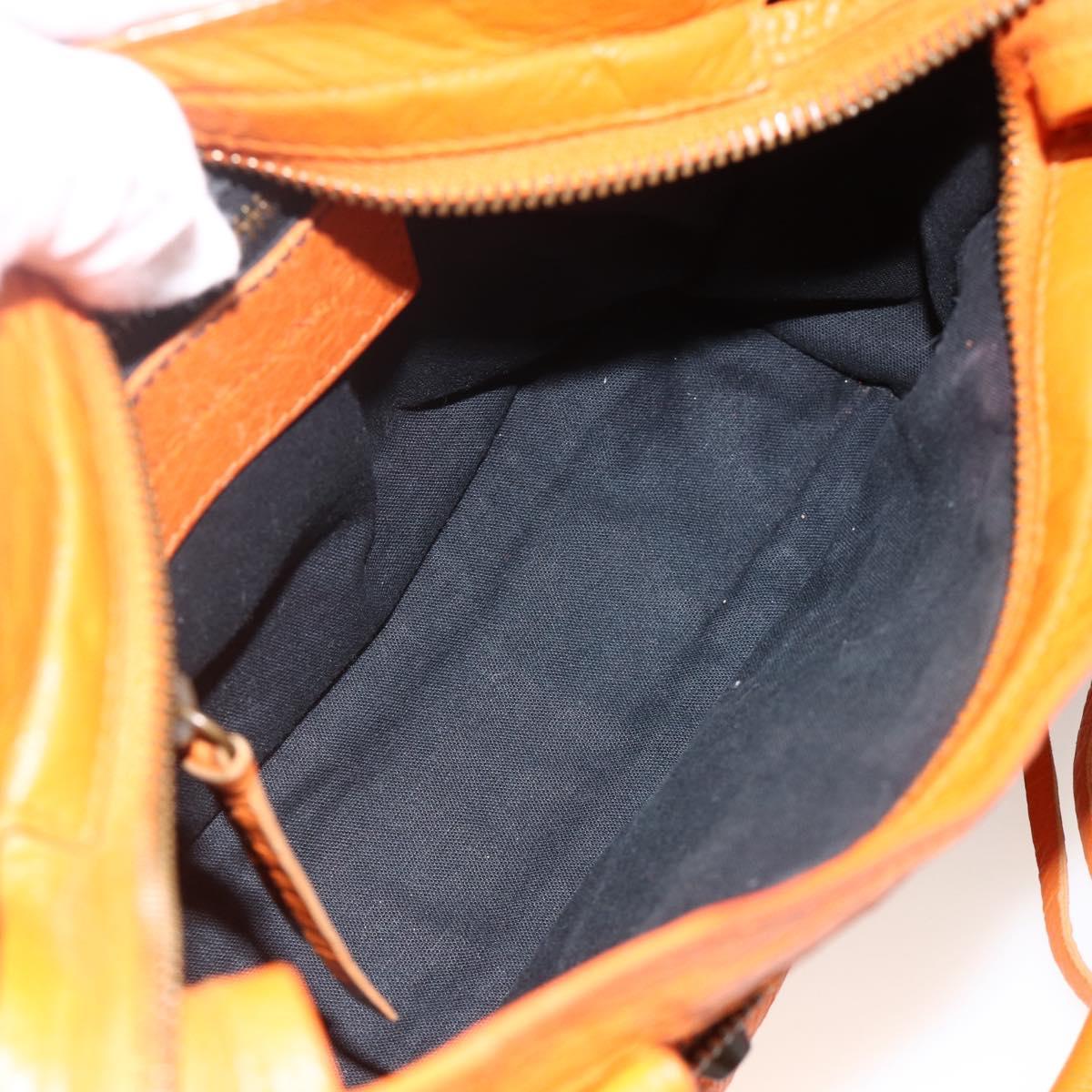 BALENCIAGA LuCity Hand Bag Leather 2way Orange 300295 Auth ka3266M