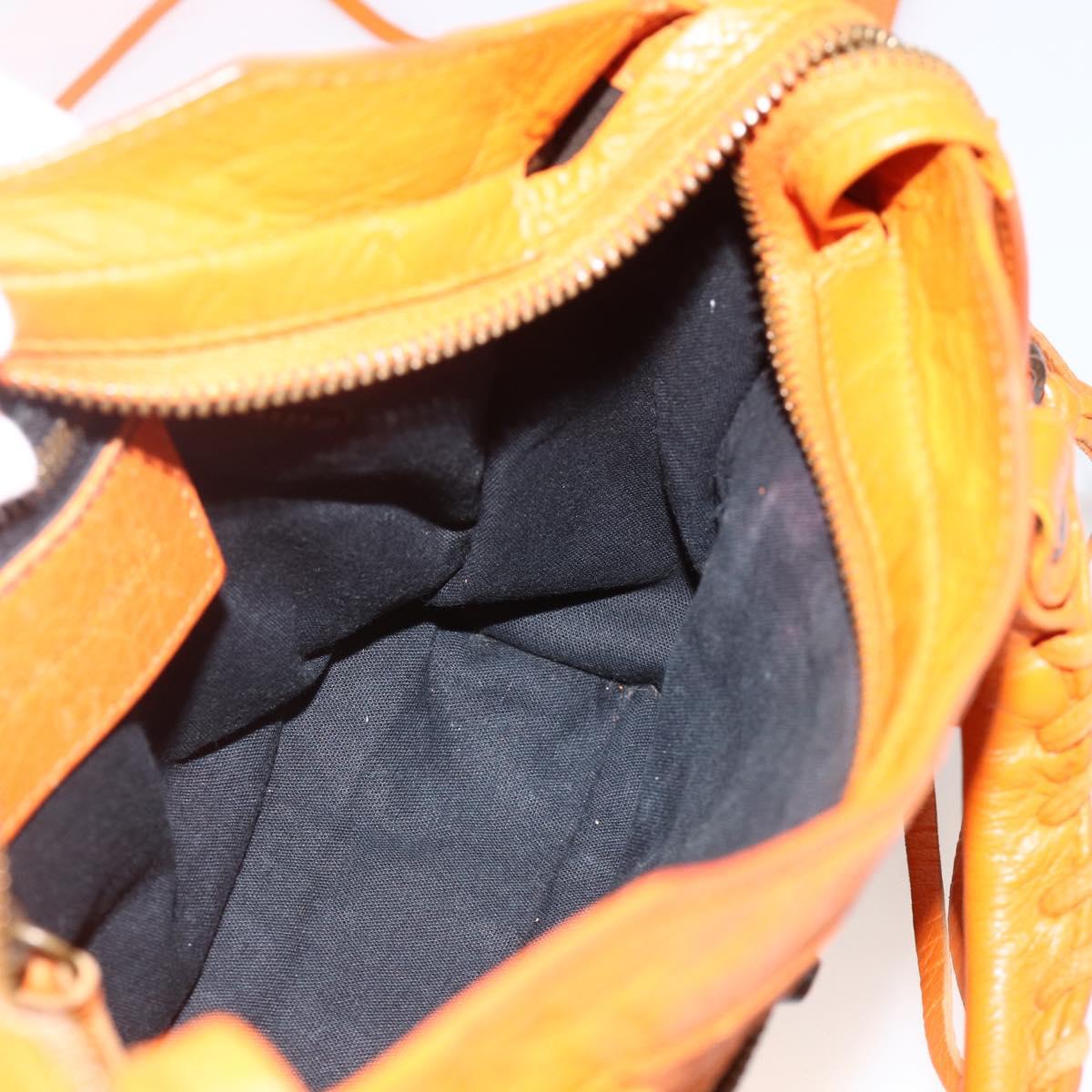 BALENCIAGA LuCity Hand Bag Leather 2way Orange 300295 Auth ka3266M