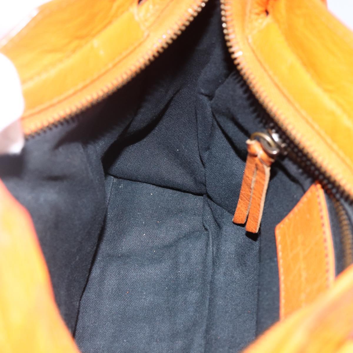 BALENCIAGA LuCity Hand Bag Leather 2way Orange 300295 Auth ka3266M