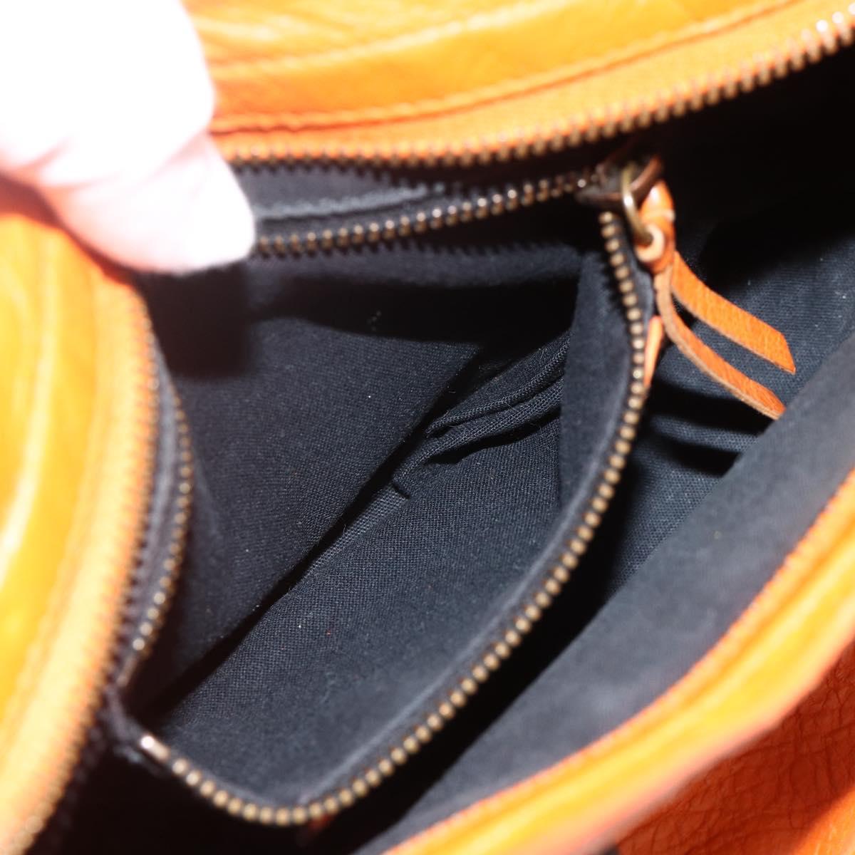 BALENCIAGA LuCity Hand Bag Leather 2way Orange 300295 Auth ka3266M