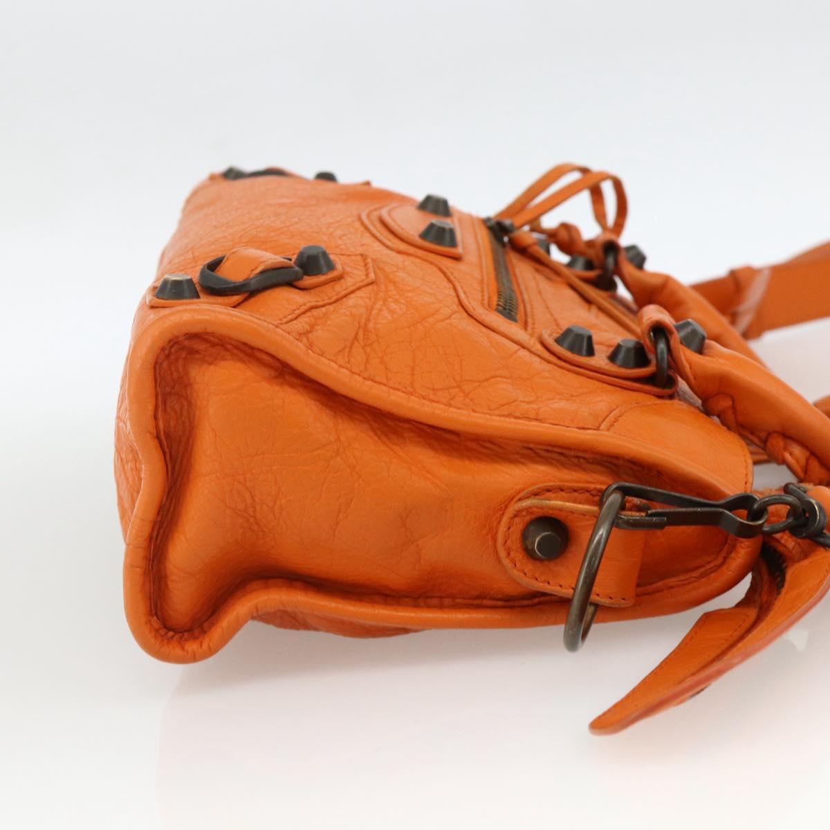 BALENCIAGA LuCity Hand Bag Leather 2way Orange 300295 Auth ka3266M