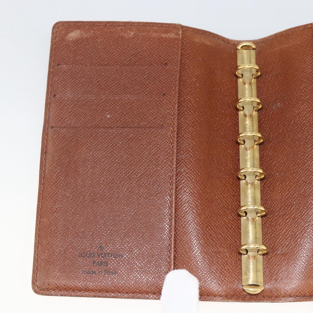 LOUIS VUITTON Monogram Agenda PM Day Planner Cover R20005 LV Auth ka3278