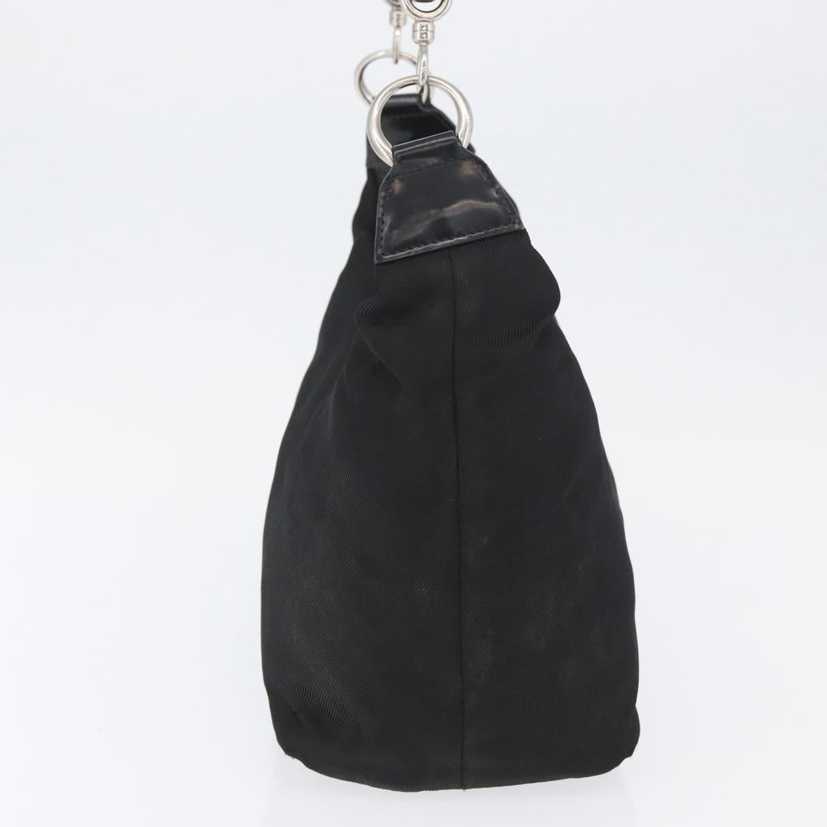GUCCI Bamboo Shoulder Bag Nylon Black Silver 000 0531 Auth ka3282