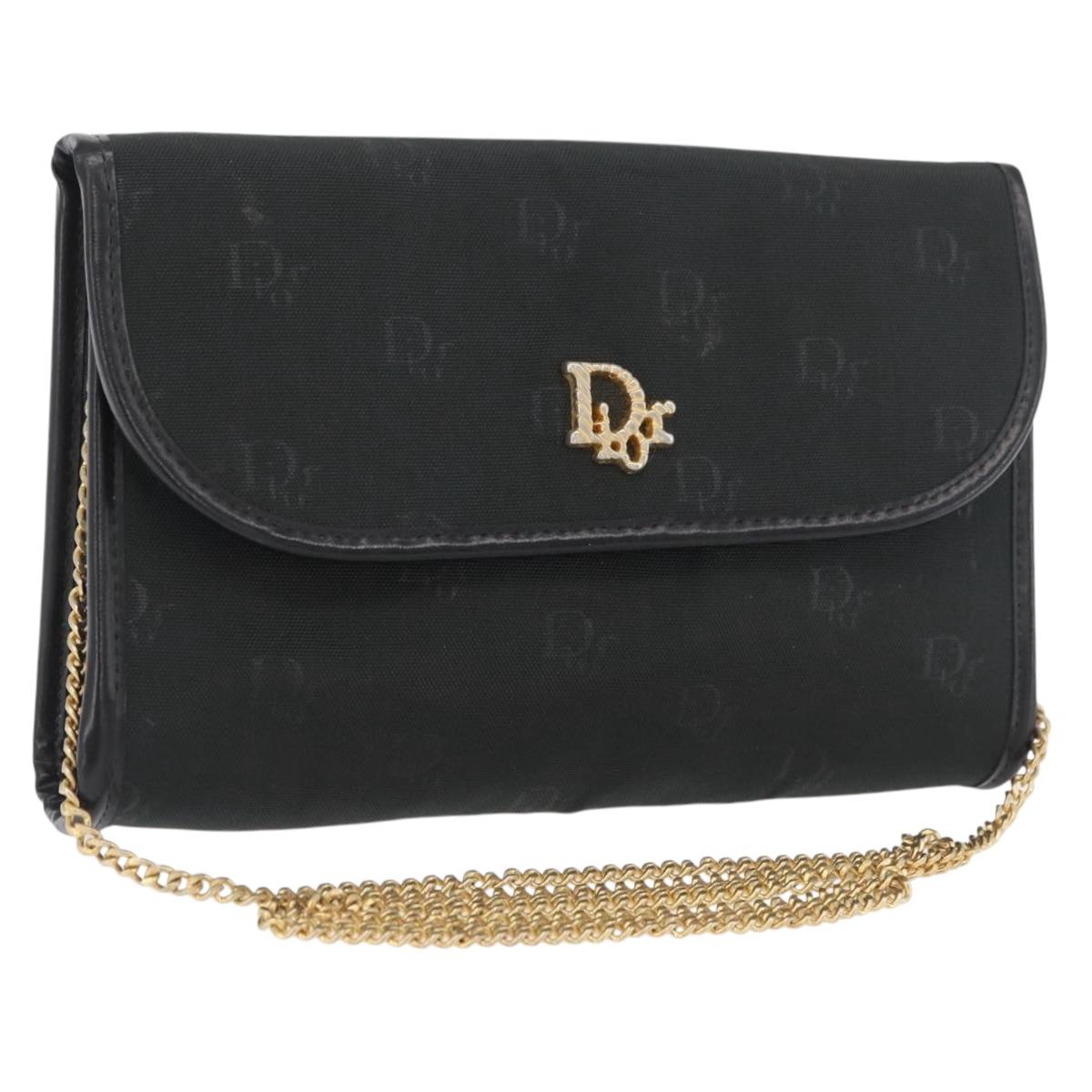 Christian Dior Honeycomb Canvas Shoulder Bag Green Gold Auth ka3284