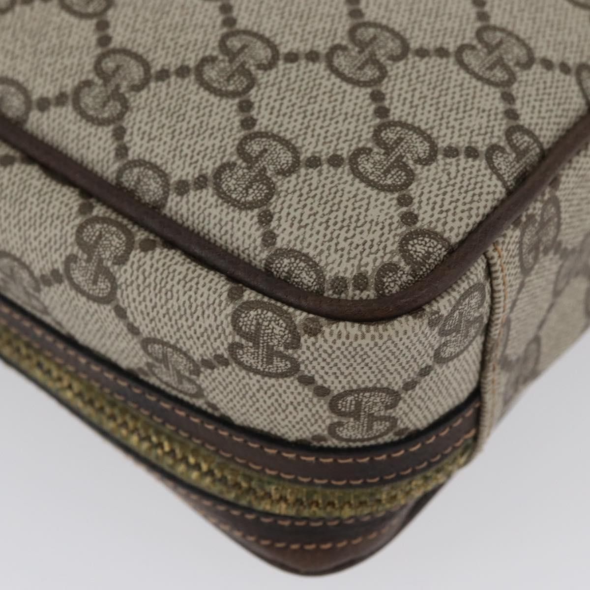 GUCCI GG Supreme Web Sherry Line Clutch Bag PVC Beige Red Green Auth ka3285