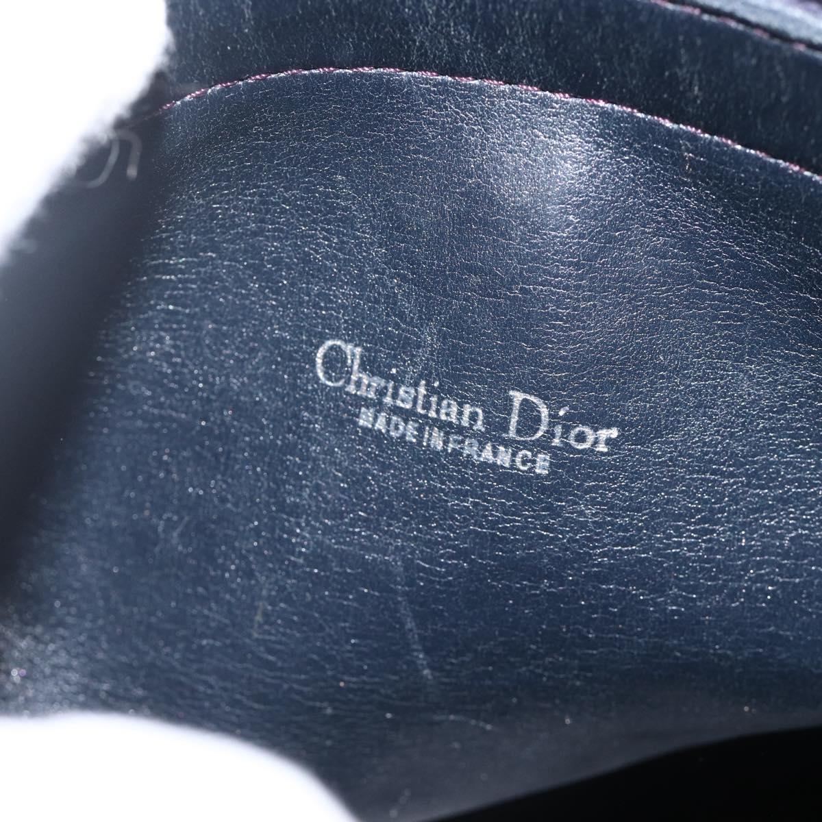 Christian Dior Trotter Canvas Hand Bag Navy Gold Auth ka3287