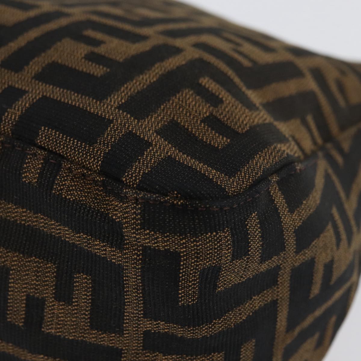 FENDI Zucca Canvas Mamma Baguette Shoulder Bag Brown Black Auth ka3290V
