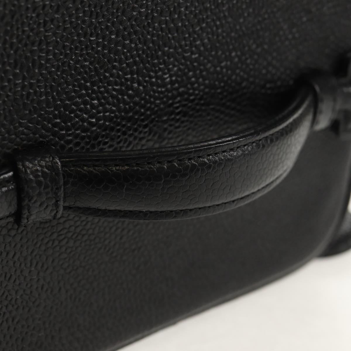 CHANEL COCO Mark Vanity Hand Bag Caviar Skin Black Gold CC Auth ka329V