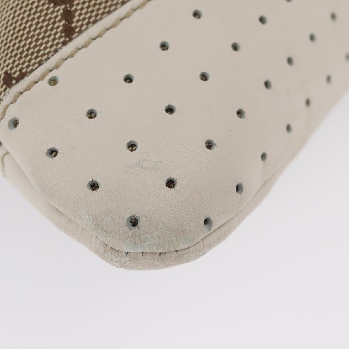 GUCCI GG Canvas Shoulder Bag Beige Silver 145857 Auth ka3305