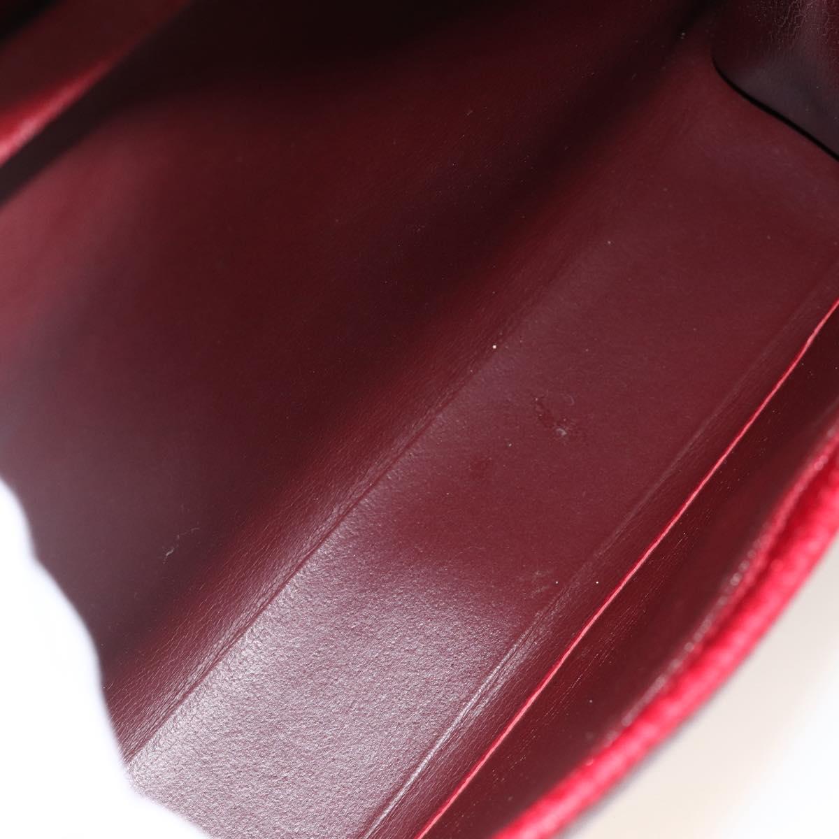 Christian Dior Shoulder Bag Leather Red Gold Auth ka3309