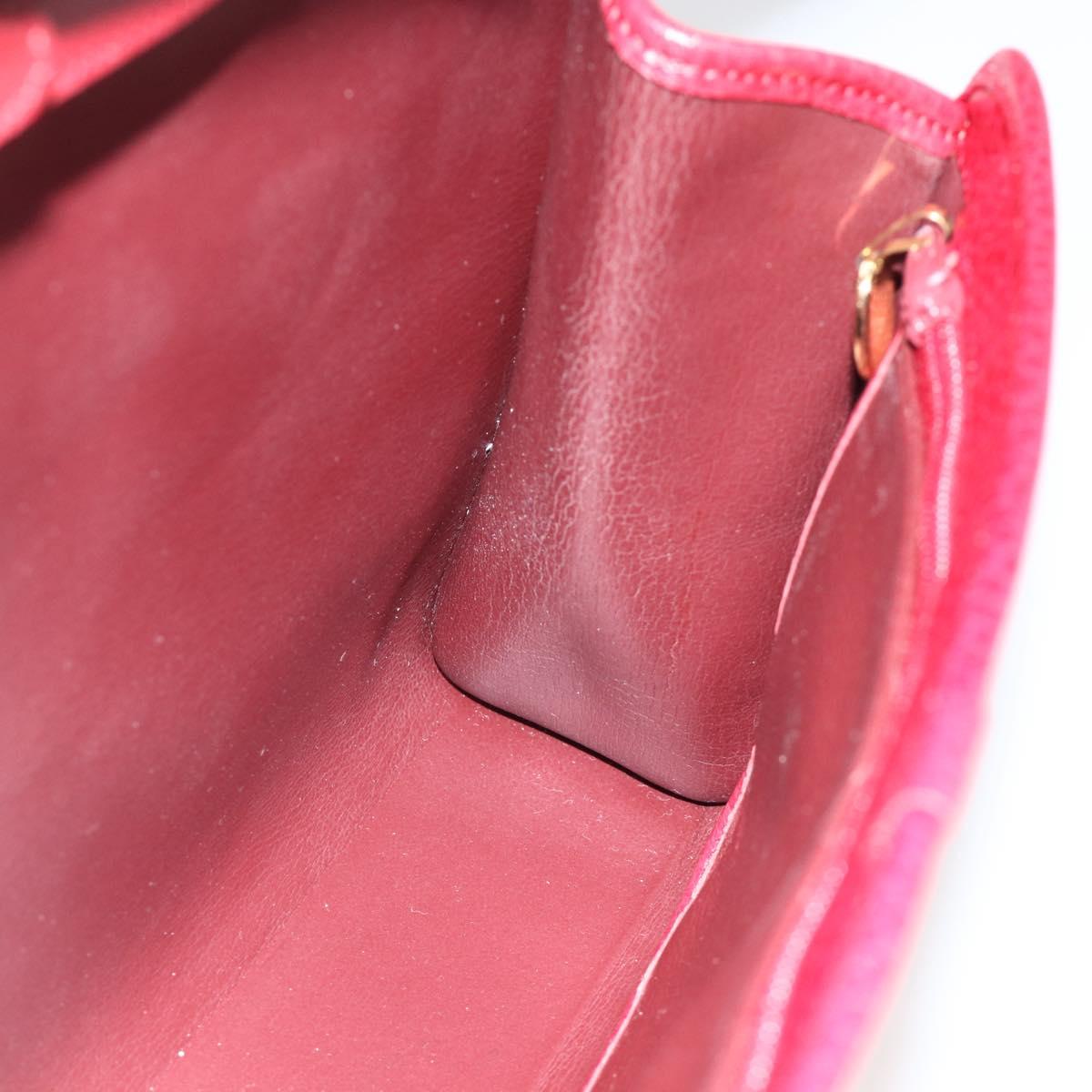 Christian Dior Shoulder Bag Leather Red Gold Auth ka3309