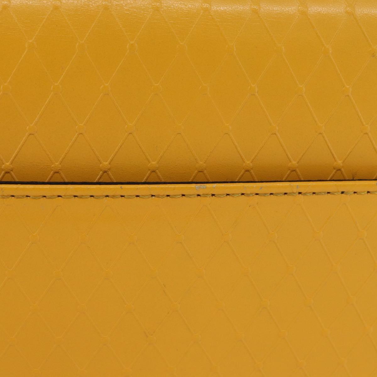 Gianni Versace Clutch Bag Leather Yellow Gold Auth ka3310