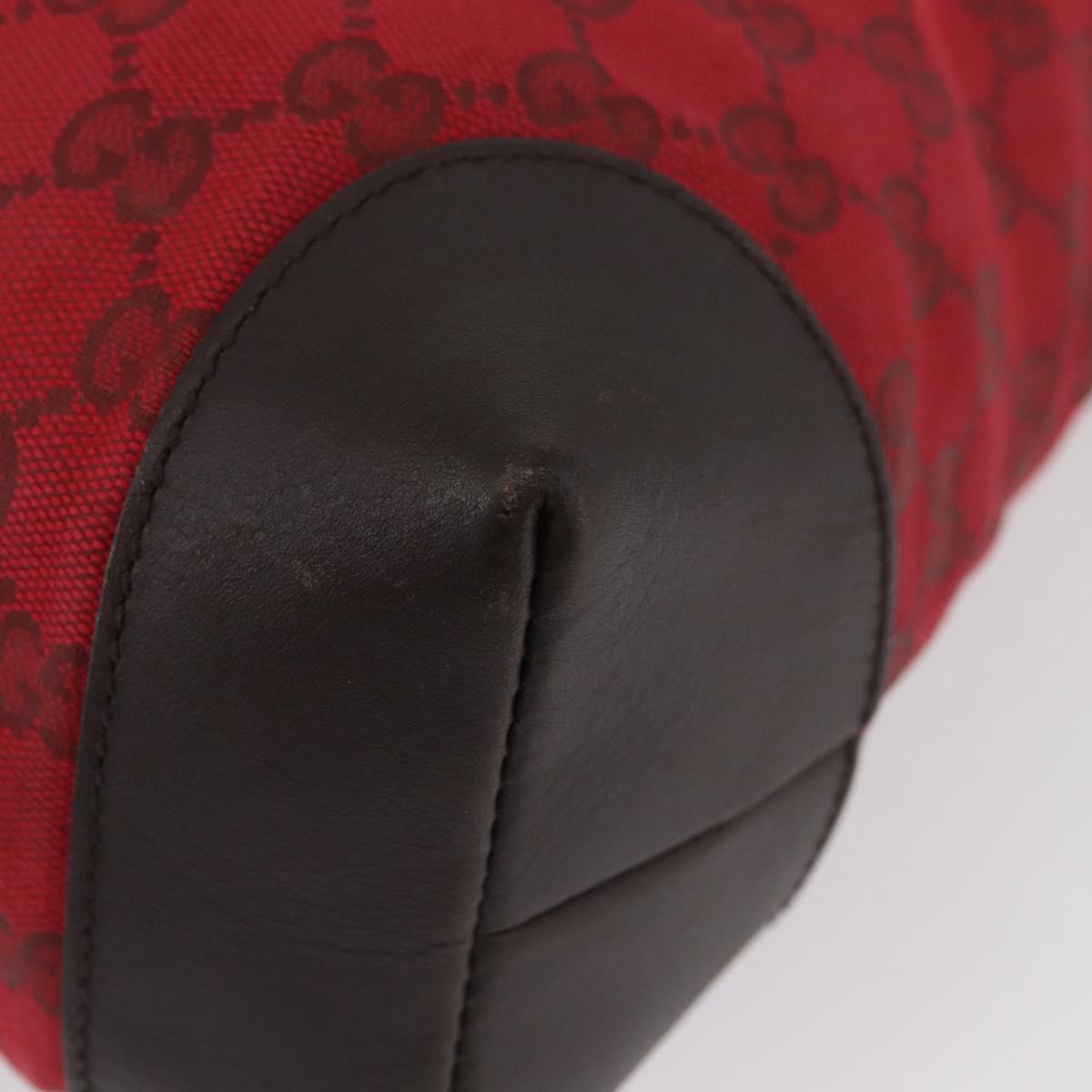 GUCCI GG Canvas Shoulder Bag Gold Red 308930 Auth ka3313