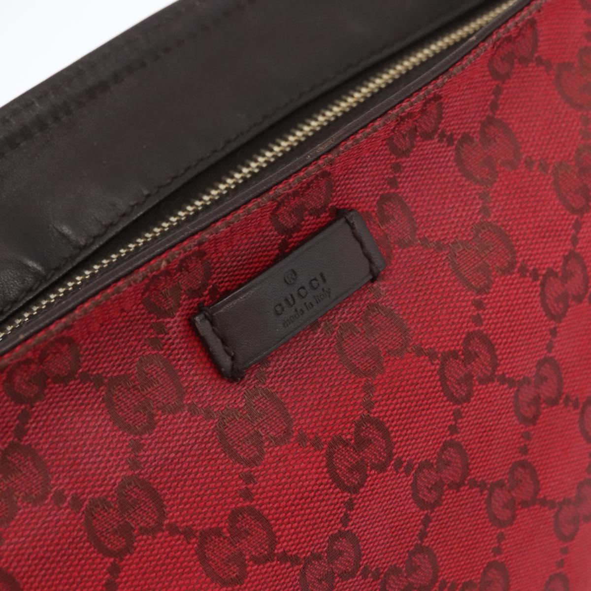 GUCCI GG Canvas Shoulder Bag Gold Red 308930 Auth ka3313