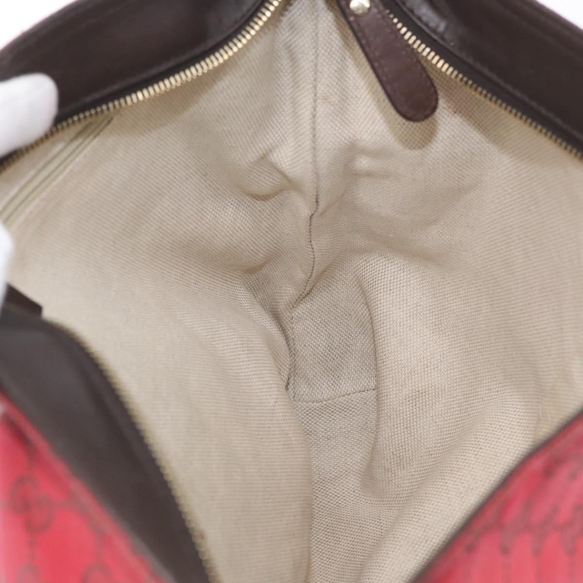 GUCCI GG Canvas Shoulder Bag Gold Red 308930 Auth ka3313