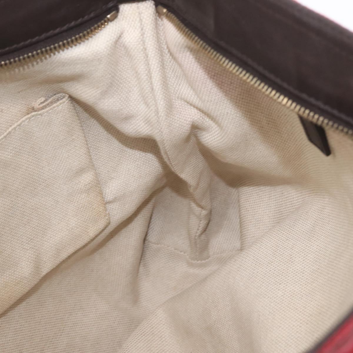 GUCCI GG Canvas Shoulder Bag Gold Red 308930 Auth ka3313