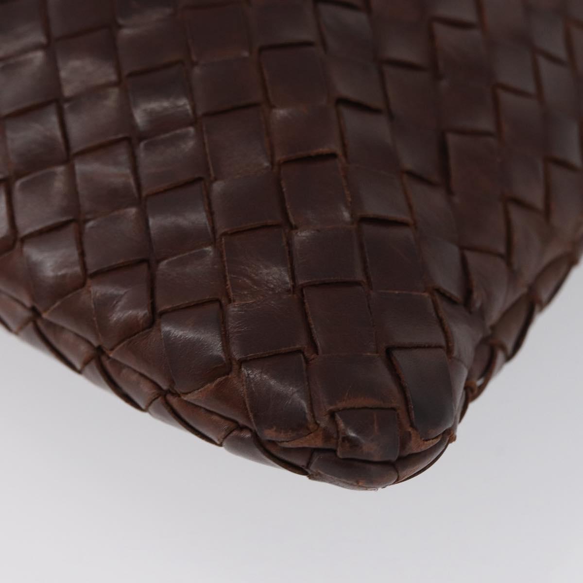 BOTTEGA VENETA INTRECCIATO Shoulder Bag Leather Brown Auth ka3314