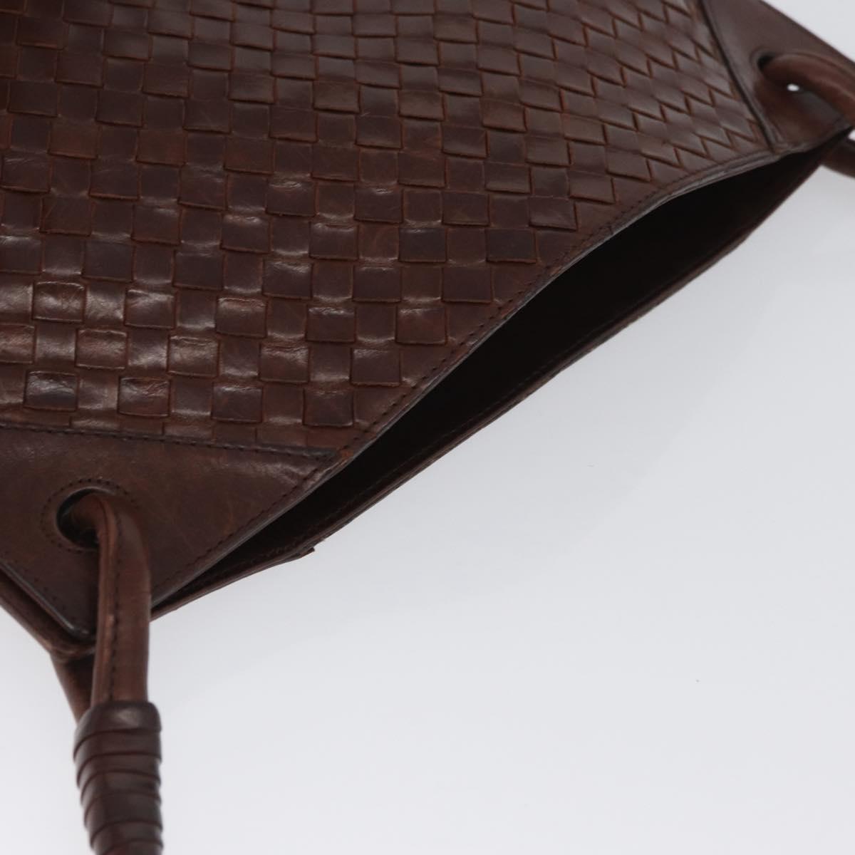 BOTTEGA VENETA INTRECCIATO Shoulder Bag Leather Brown Auth ka3314