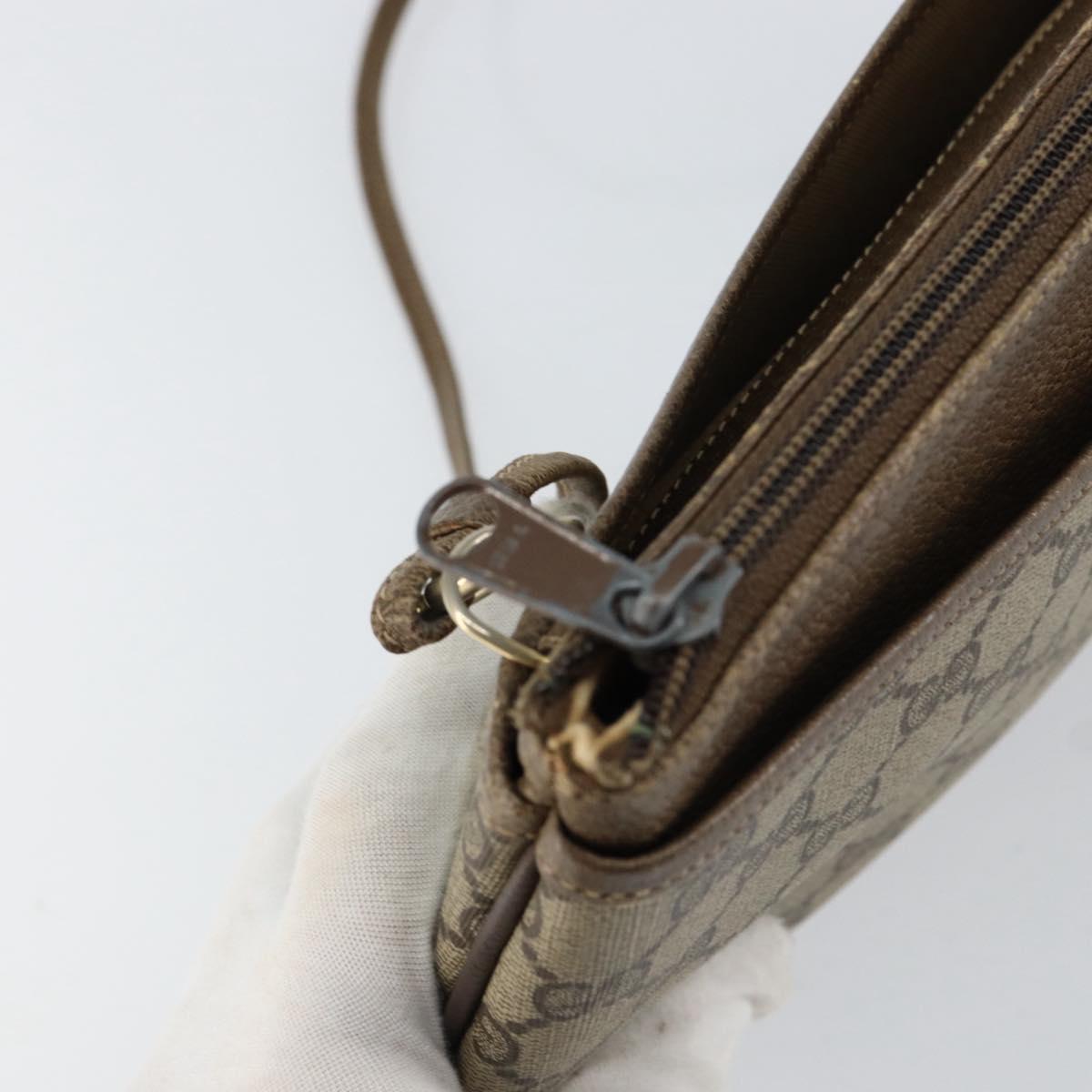 GUCCI GG Supreme Web Sherry Line Bag PVC Beige Gold Red 904 02 026 Auth ka332