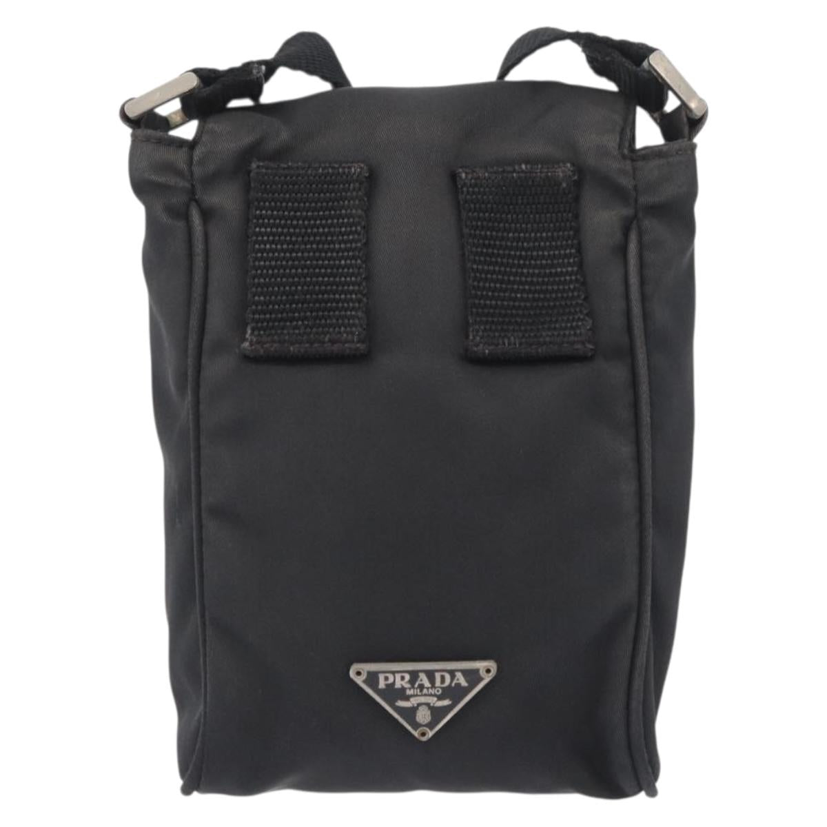 PRADA Shoulder Bag Nylon Black Silver Auth ka3326