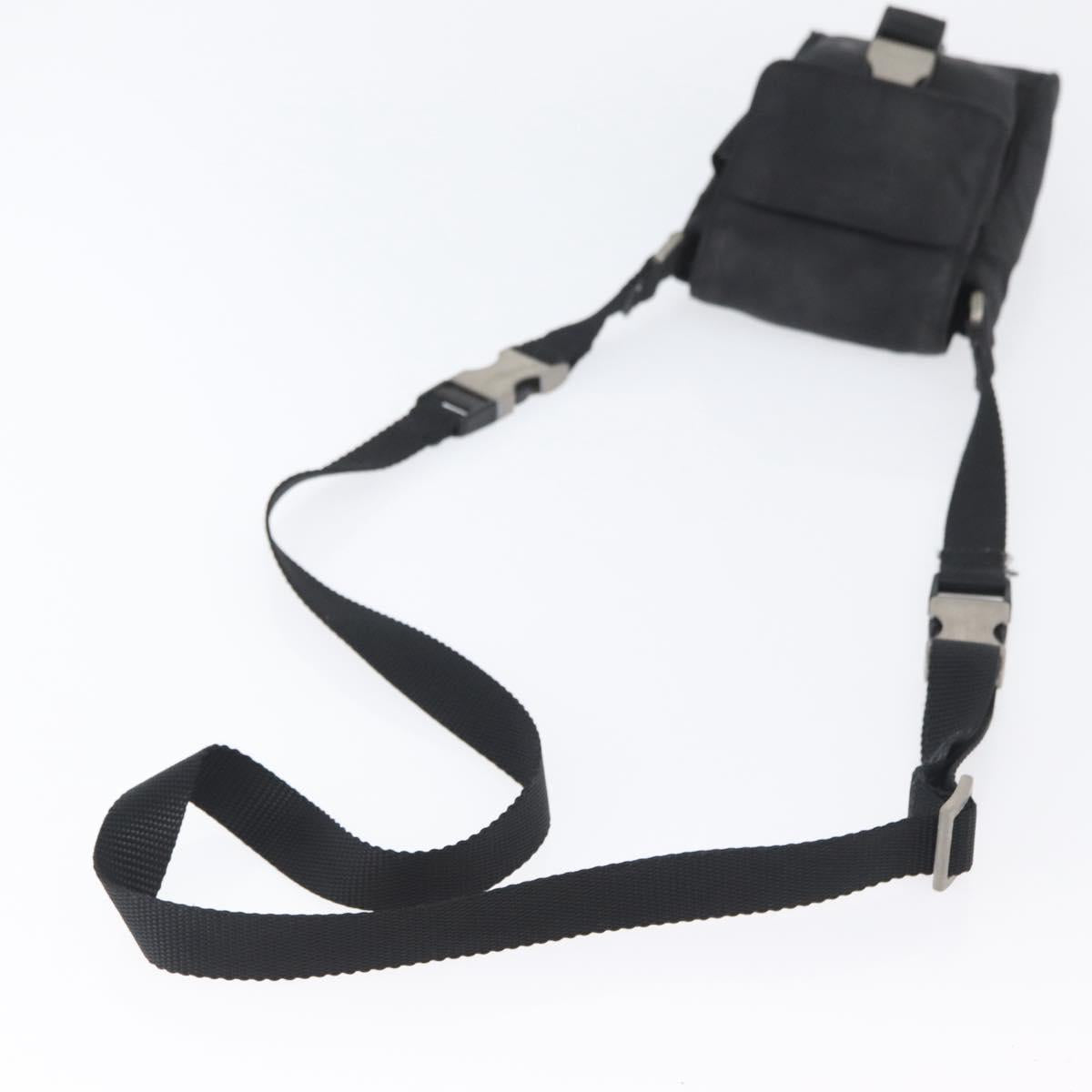 PRADA Shoulder Bag Nylon Black Silver Auth ka3326