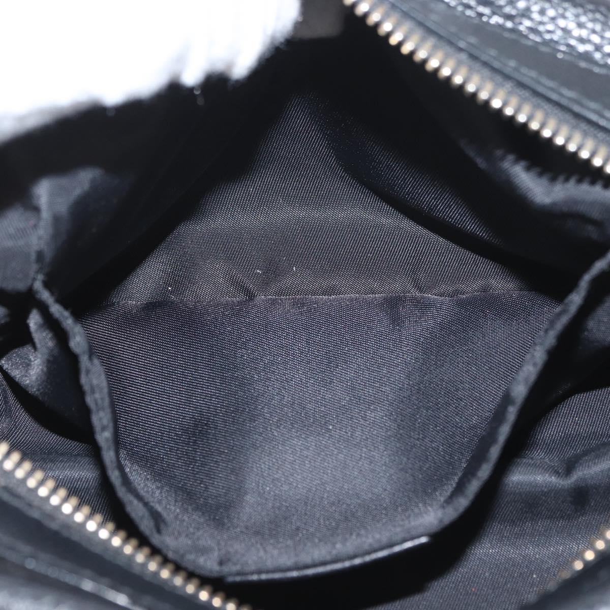 GUCCI Pouch Leather Black Gold 308636 Auth ka3331A