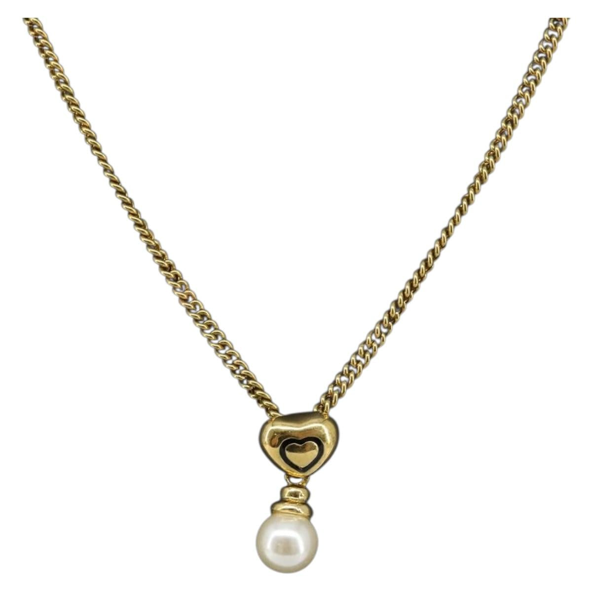 Christian Dior Necklace metal Gold Auth ka3334