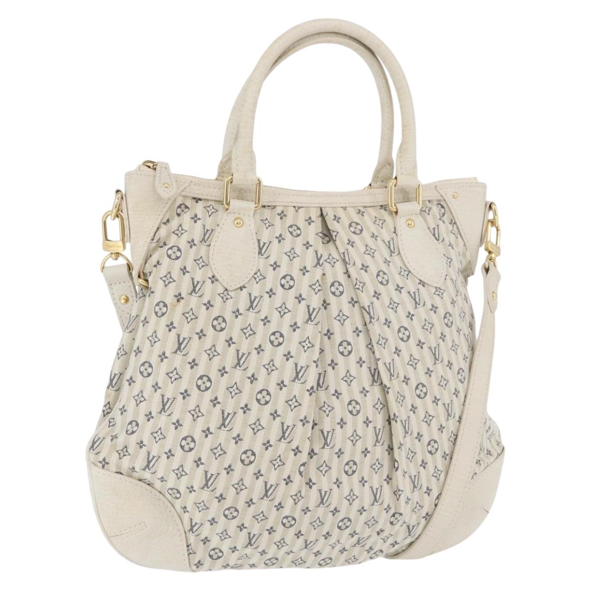 LOUIS VUITTON Monogram Mini Lin Croisette Marina PM Bag Blue M95494 Auth ka3338A