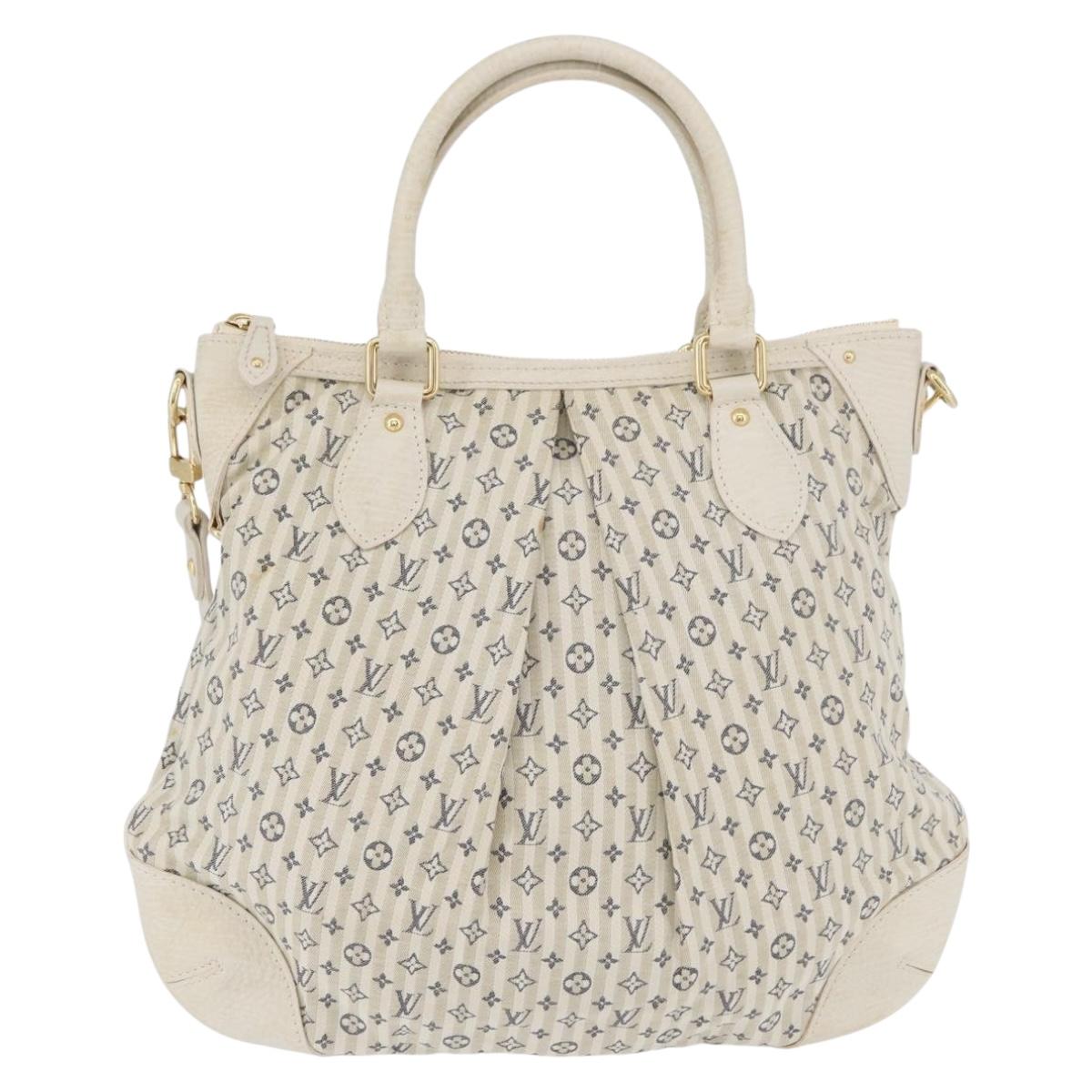 LOUIS VUITTON Monogram Mini Lin Croisette Marina PM Bag Blue M95494 Auth ka3338A