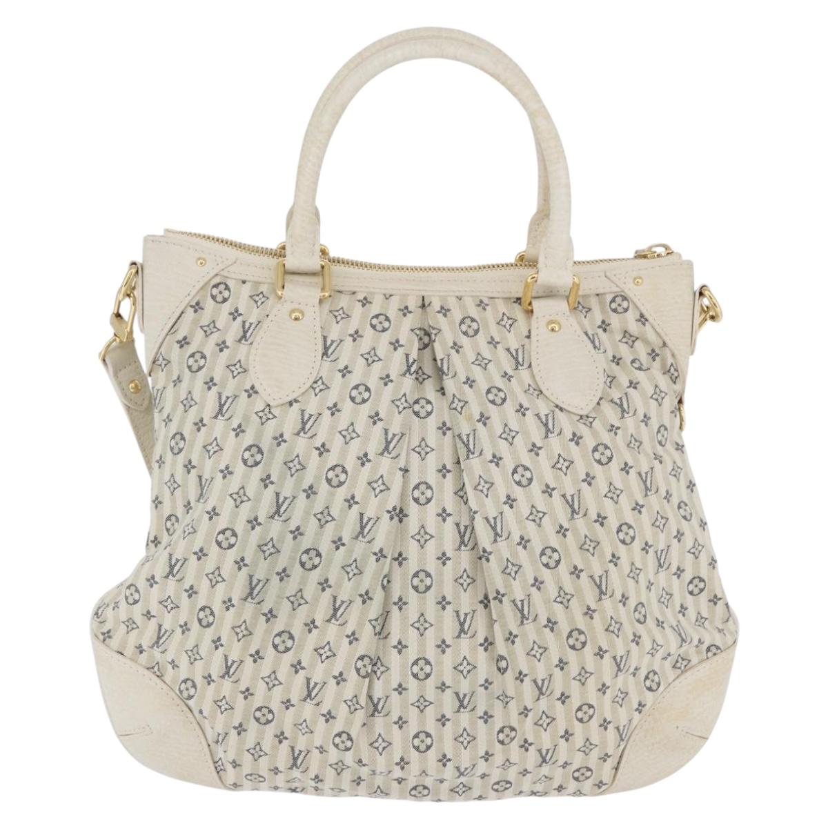 LOUIS VUITTON Monogram Mini Lin Croisette Marina PM Bag Blue M95494 Auth ka3338A