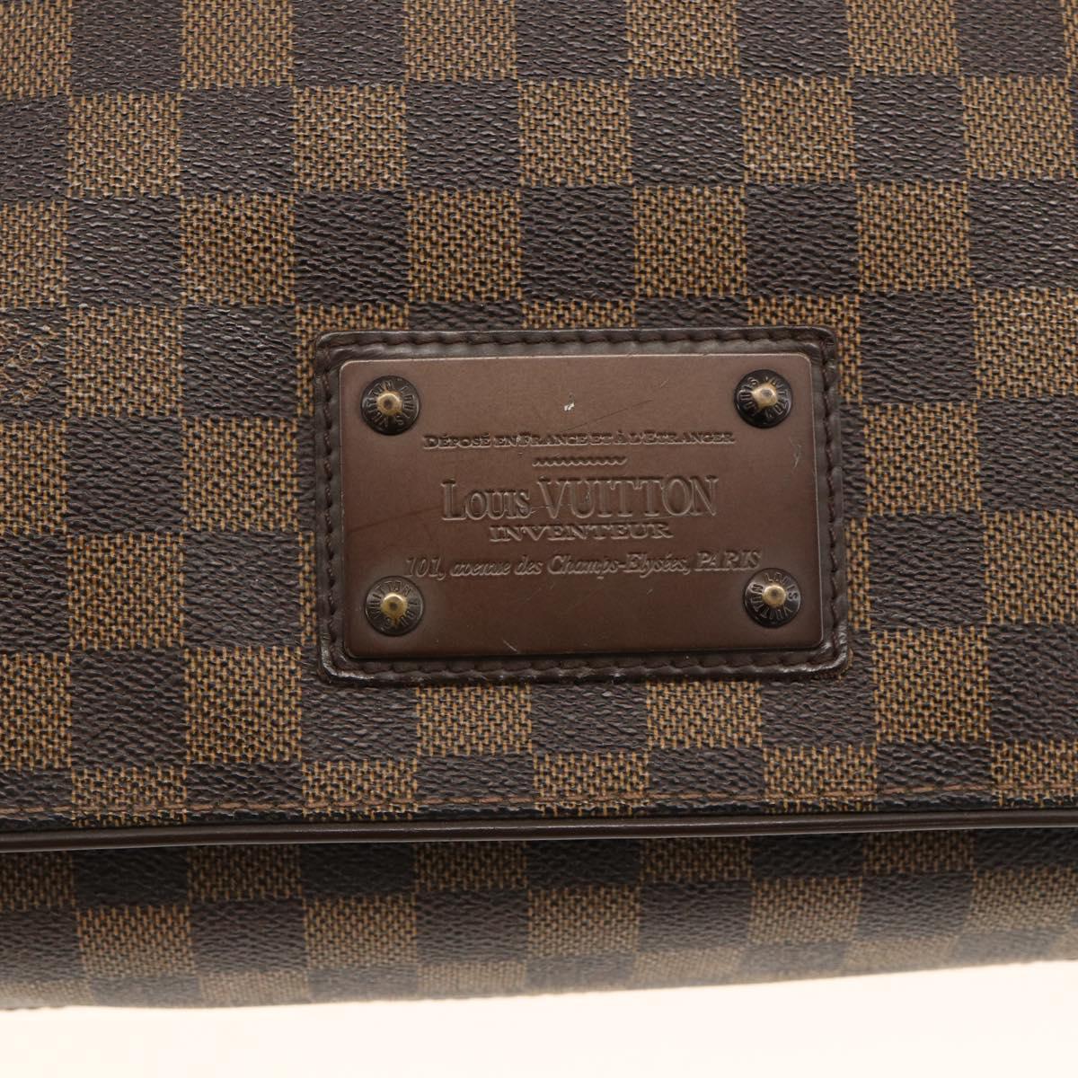LOUIS VUITTON Damier Ebene Brooklyn MM Shoulder Bag N51211 LV Auth ka3342