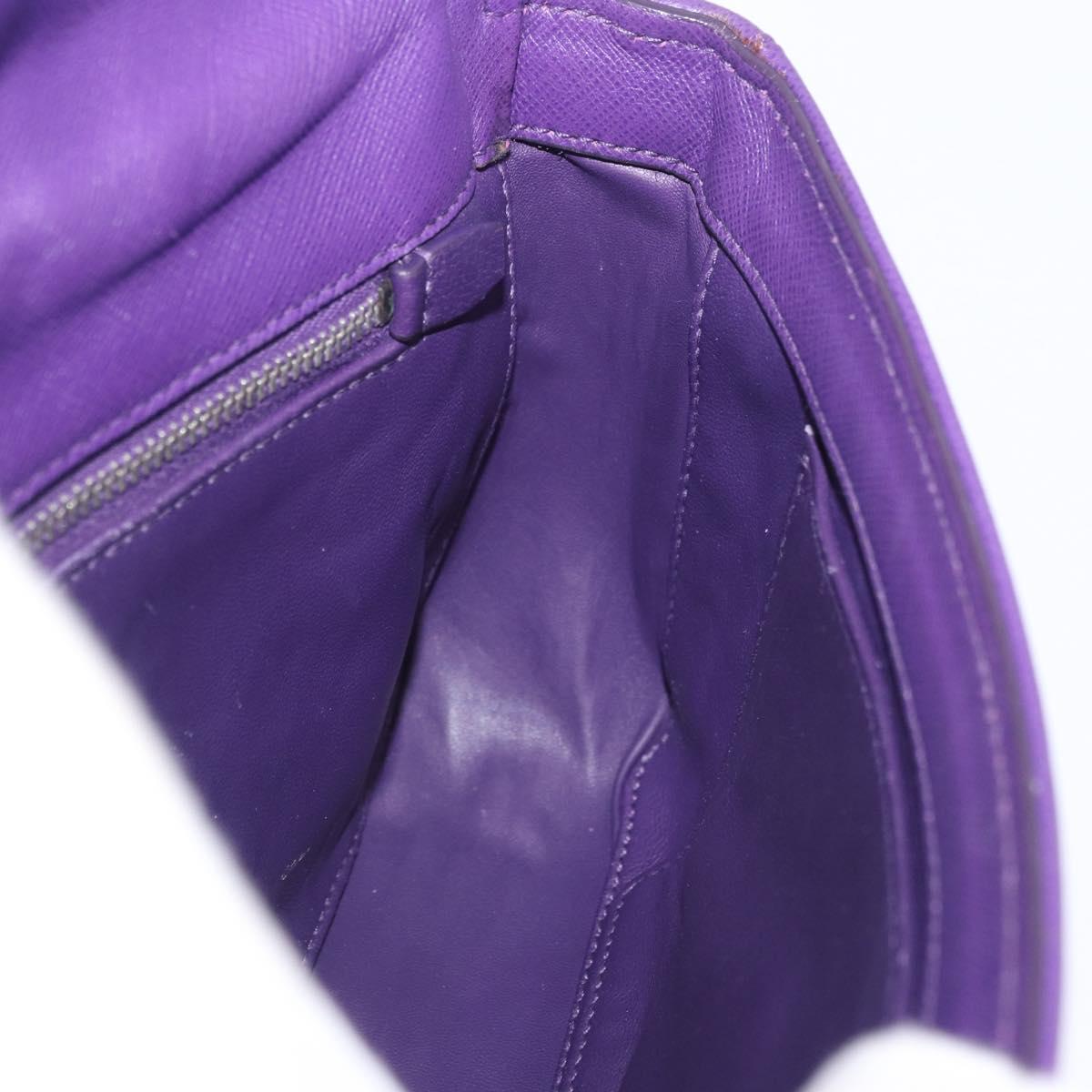 PRADA Chain Shoulder Bag Safiano leather Purple Silver Auth ka3343A