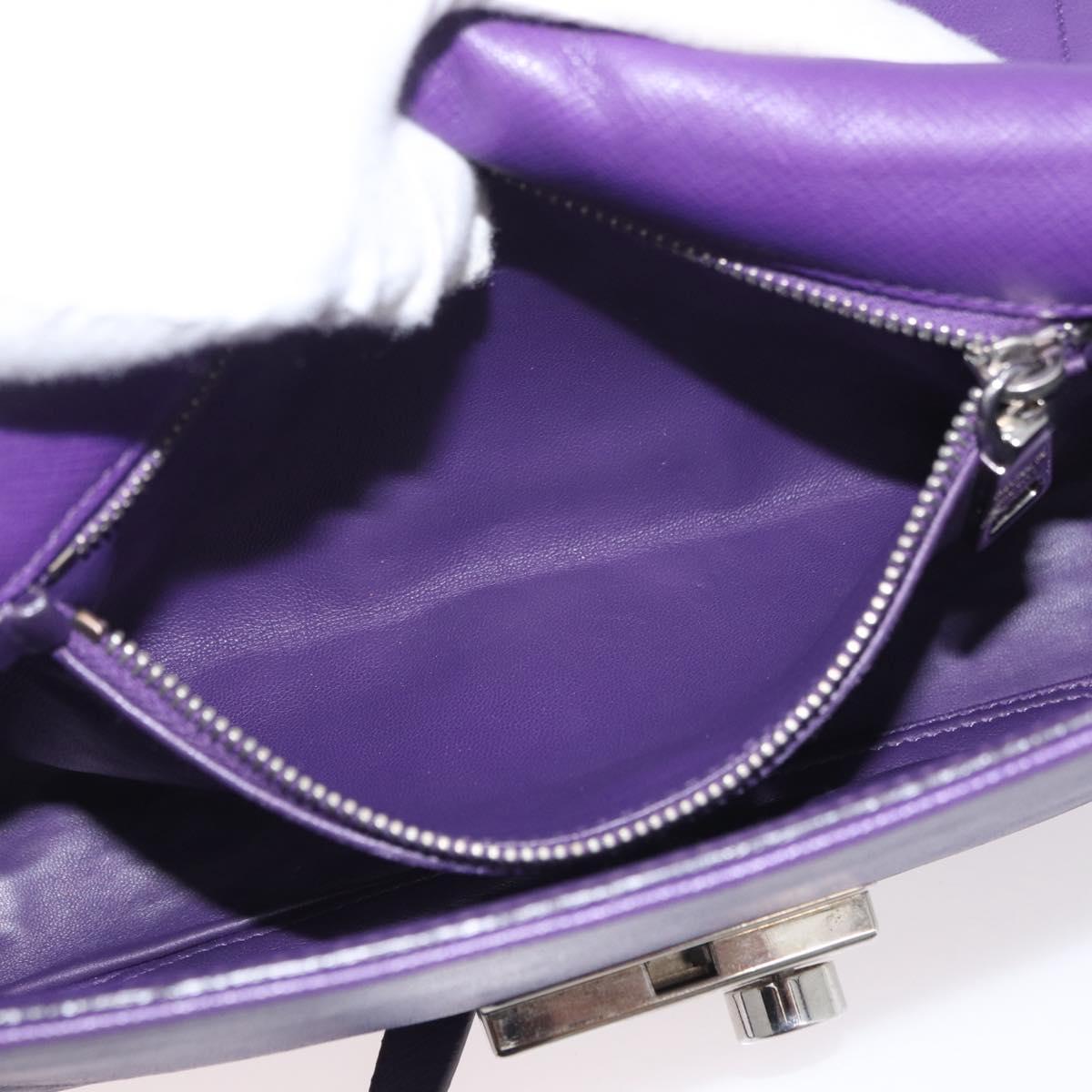 PRADA Chain Shoulder Bag Safiano leather Purple Silver Auth ka3343A