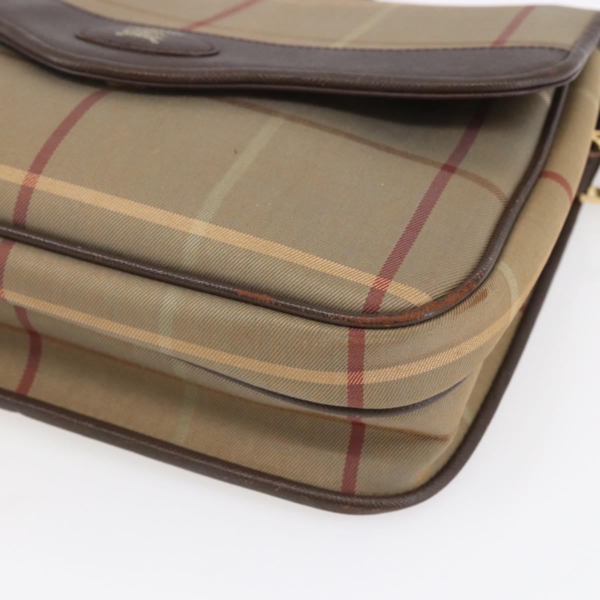 BURBERRY Nova Check Shoulder Bag Canvas 2 Set Beige Auth ka335