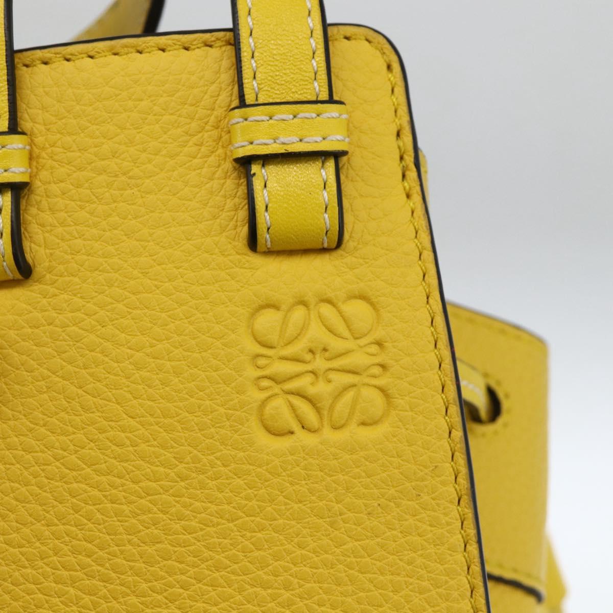LOEWE Hammock Hand Bag Leather 2way Yellow Auth ka3350SAM