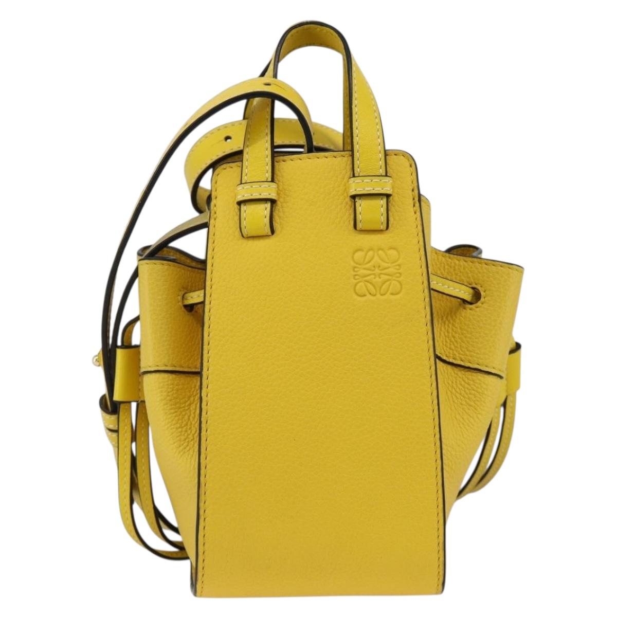 LOEWE Hammock Hand Bag Leather 2way Yellow Auth ka3350SAM