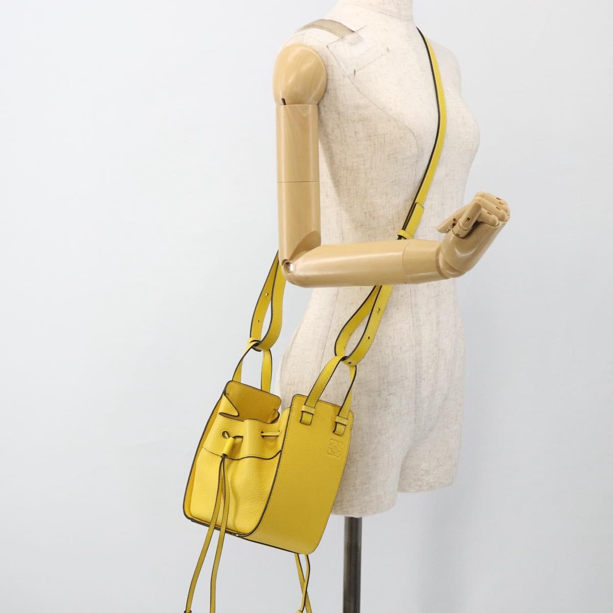 LOEWE Hammock Hand Bag Leather 2way Yellow Auth ka3350SAM