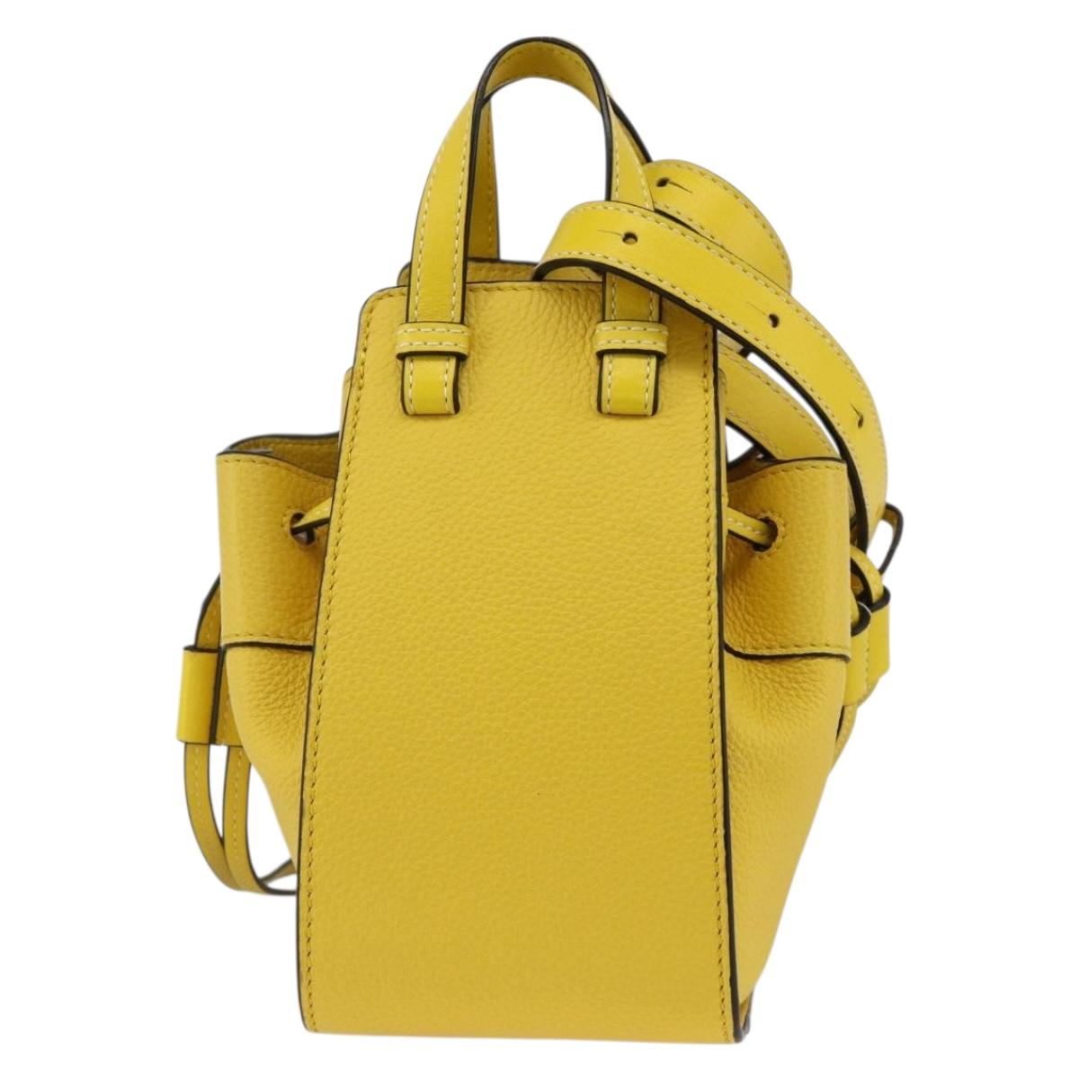 LOEWE Hammock Hand Bag Leather 2way Yellow Auth ka3350SAM
