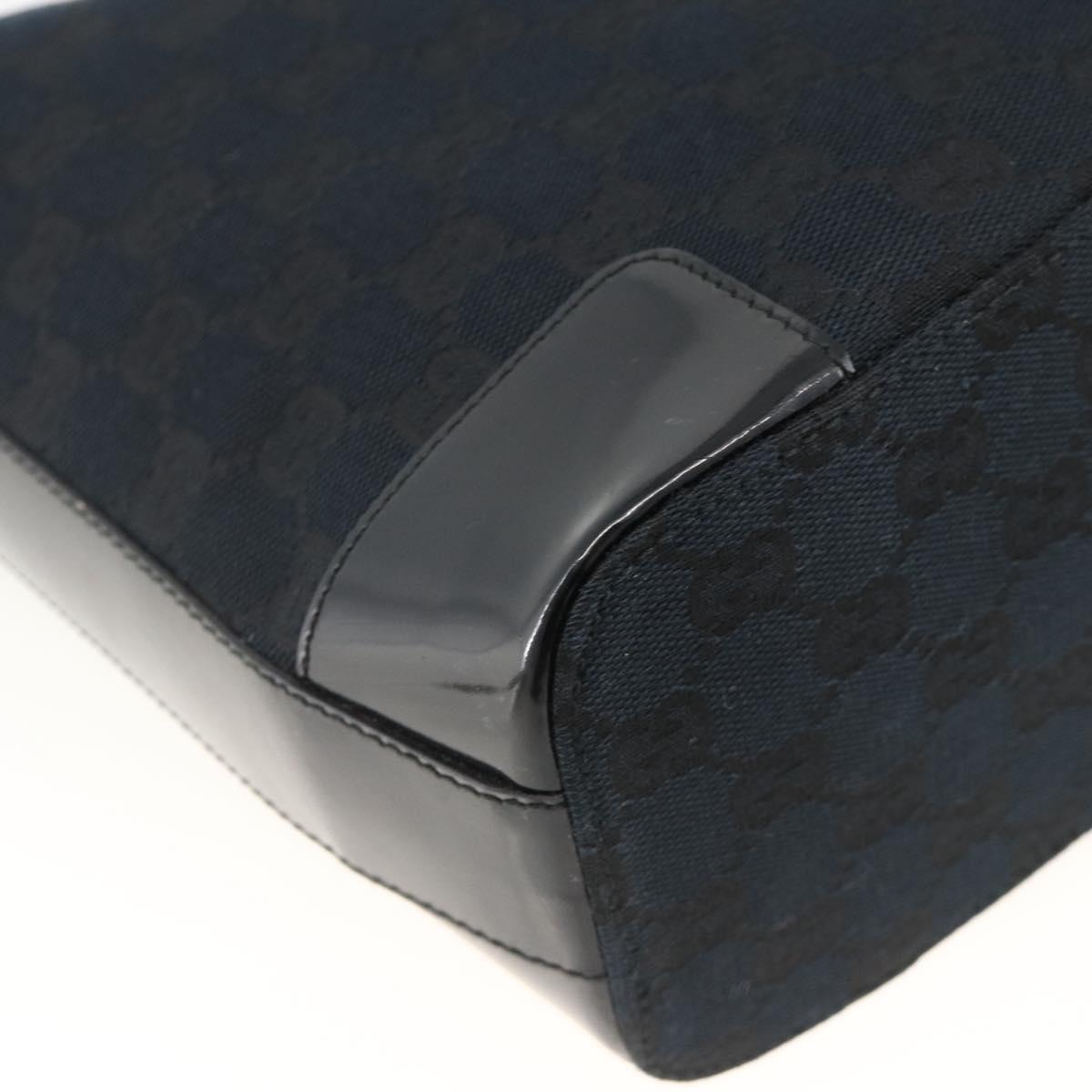 GUCCI GG Canvas Shoulder Bag Black Gold 001 4204 3444 Auth ka3355A