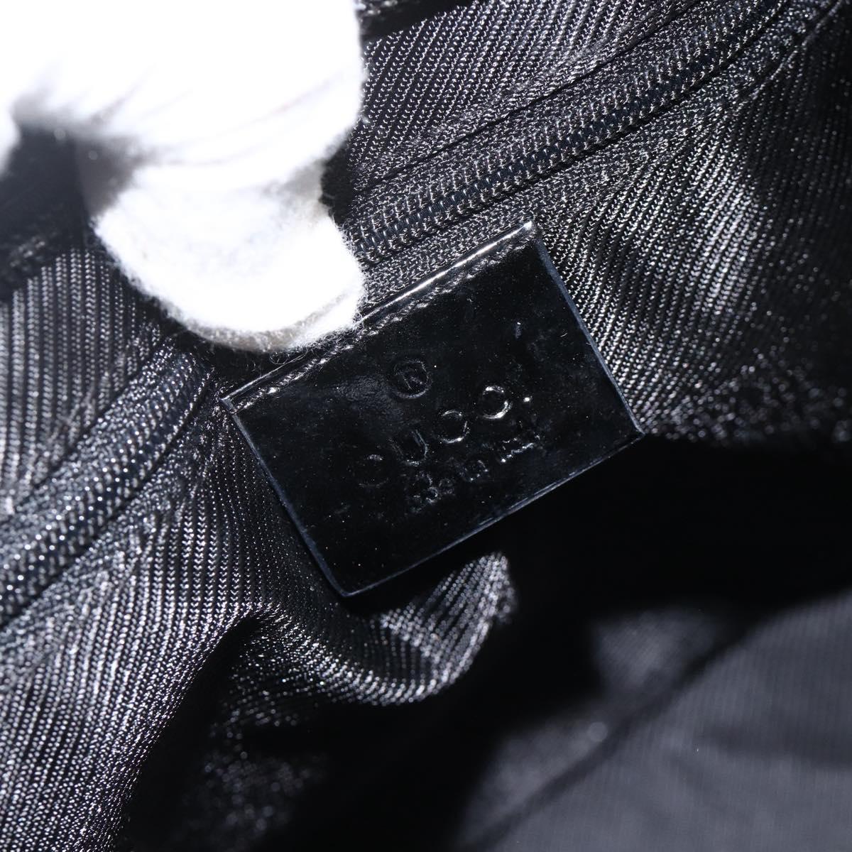 GUCCI GG Canvas Shoulder Bag Black Gold 001 4204 3444 Auth ka3355A