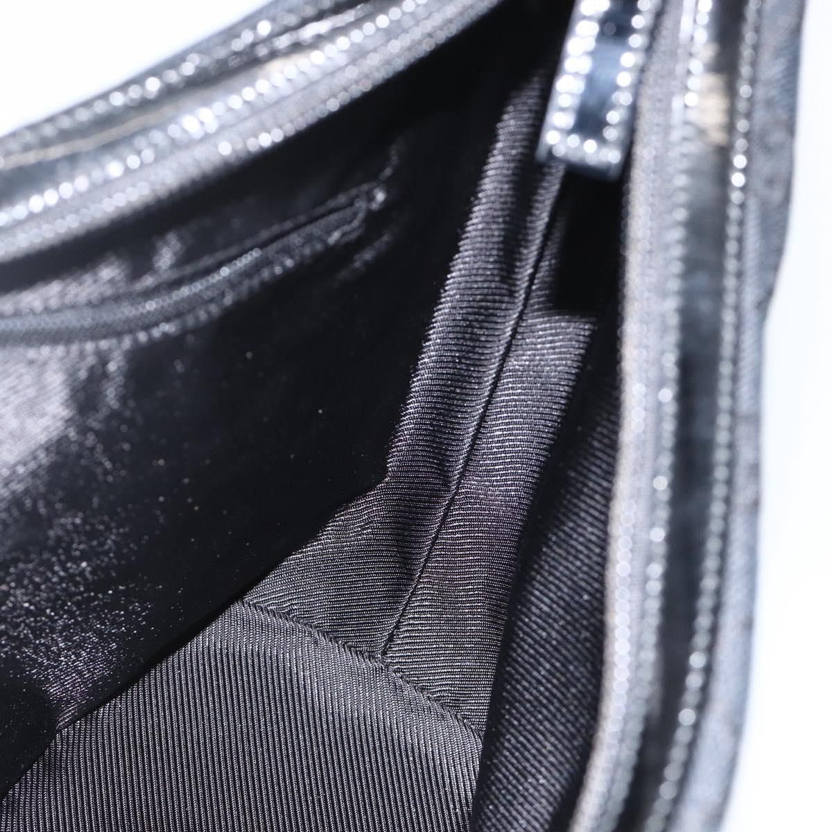 GUCCI GG Canvas Shoulder Bag Black Gold 001 4204 3444 Auth ka3355A
