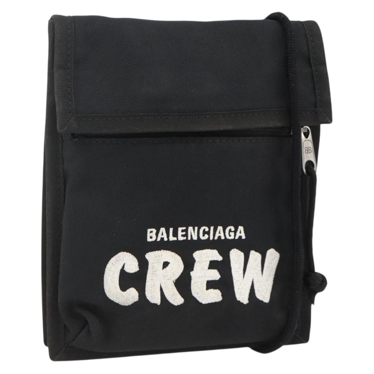 BALENCIAGA Shoulder Bag Nylon Black 532298 Auth ka3358