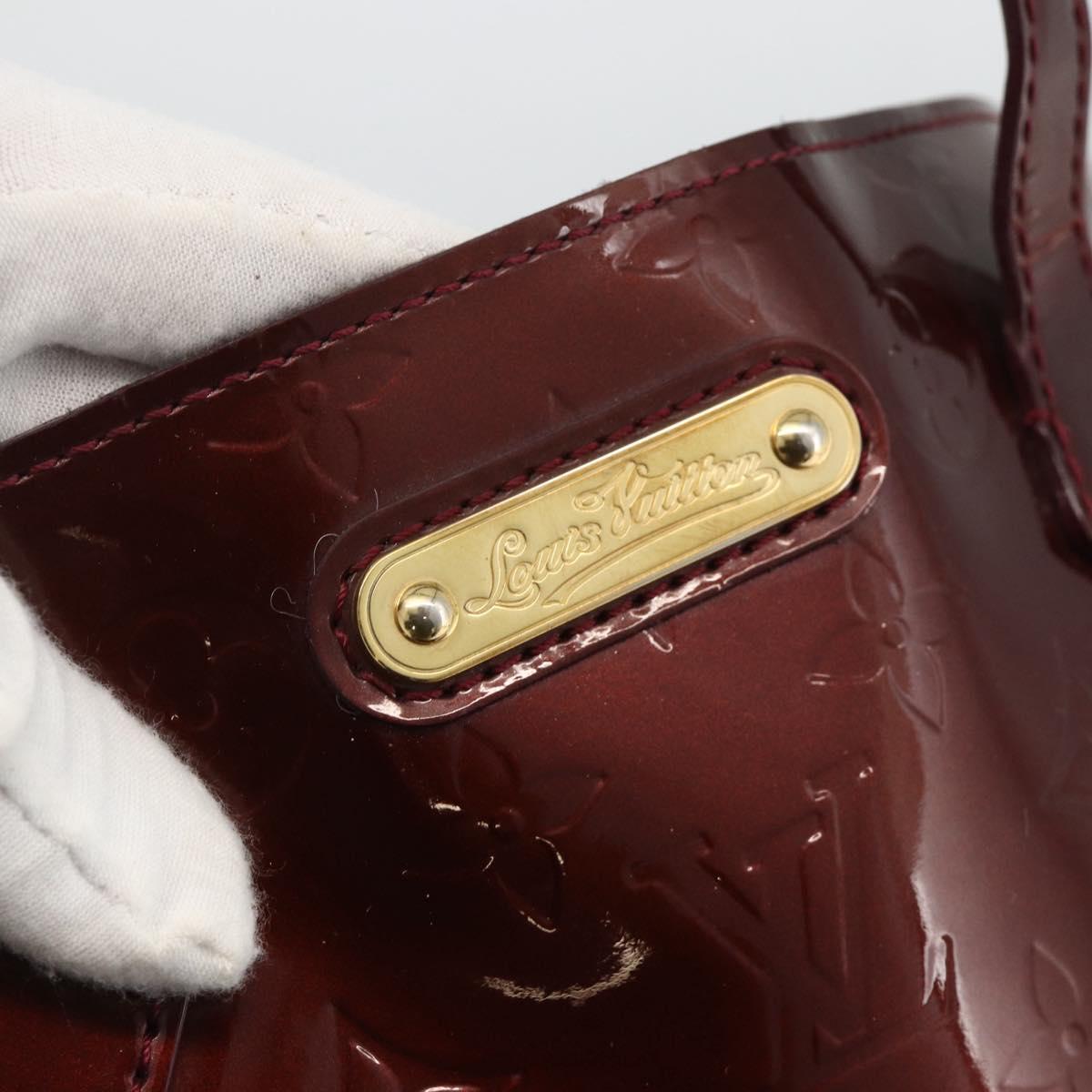 LOUIS VUITTON Vernis Wilshire MM Hand Bag Rouge Favist M91646 LV Auth ka3359