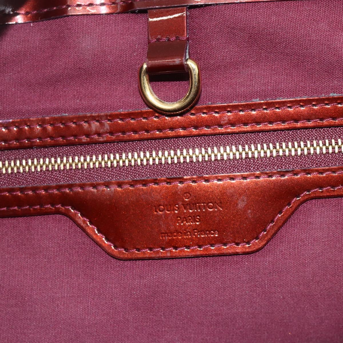 LOUIS VUITTON Vernis Wilshire MM Hand Bag Rouge Favist M91646 LV Auth ka3359